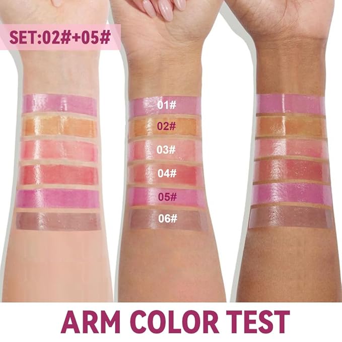 2Pcs Summer Glow Reviver Lip Balm Butter Lip Gloss, Melting Lip Serum, Ultra-Hydrating Natural Vegan Lip Oil, Sheer-Tinted Shine & Hydration, Soothes & Softens Dry Lips (02+05)