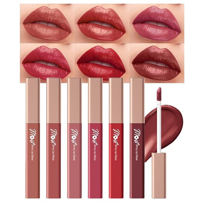 Lip Stain Hydrating High Shine – Lightweight Non-Sticky Glossy Lip Tint, Mirror Shine Moisturizing Lip Makeup for Plump & Full Lips, Long-Lasting Rich Color Lip Glaze, Soft Smooth Lip Gloss 7# to 12#