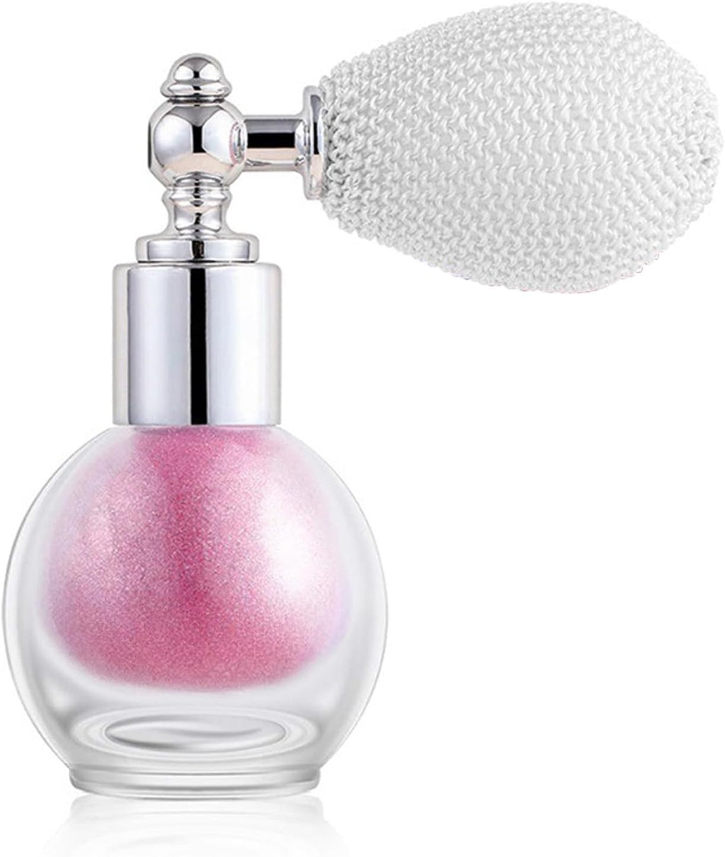 Pink Glitter Spray for Face and Body, Rich Color Loose Shimmer Powder Long Lasting Sparkly Spray High Gloss Makeup for Women Rave Festival Prom Stage Wedding Party, #6