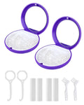 2 Pack Retainer Case with Mirror Kits, Aligner Case Compatible with Invisalign, Slim Night Guard Cases with Aligner Removal Tool, Brush and Chew, Purple