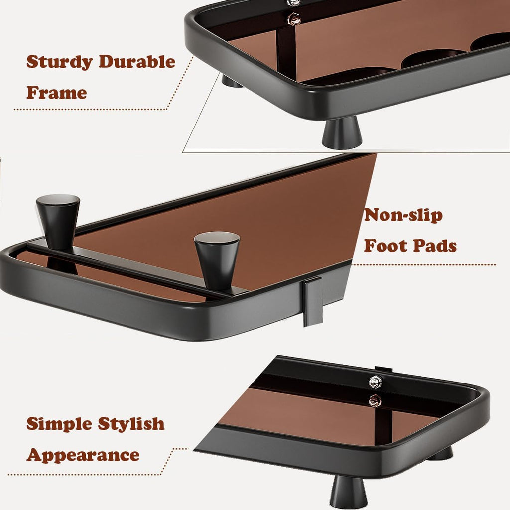 Toothbrush Holders for Bathrooms, Metal Electric Toothbrush and Toothpaste Organizer, Vanity Countertop Bathroom Accessories Organizer Storage, Black