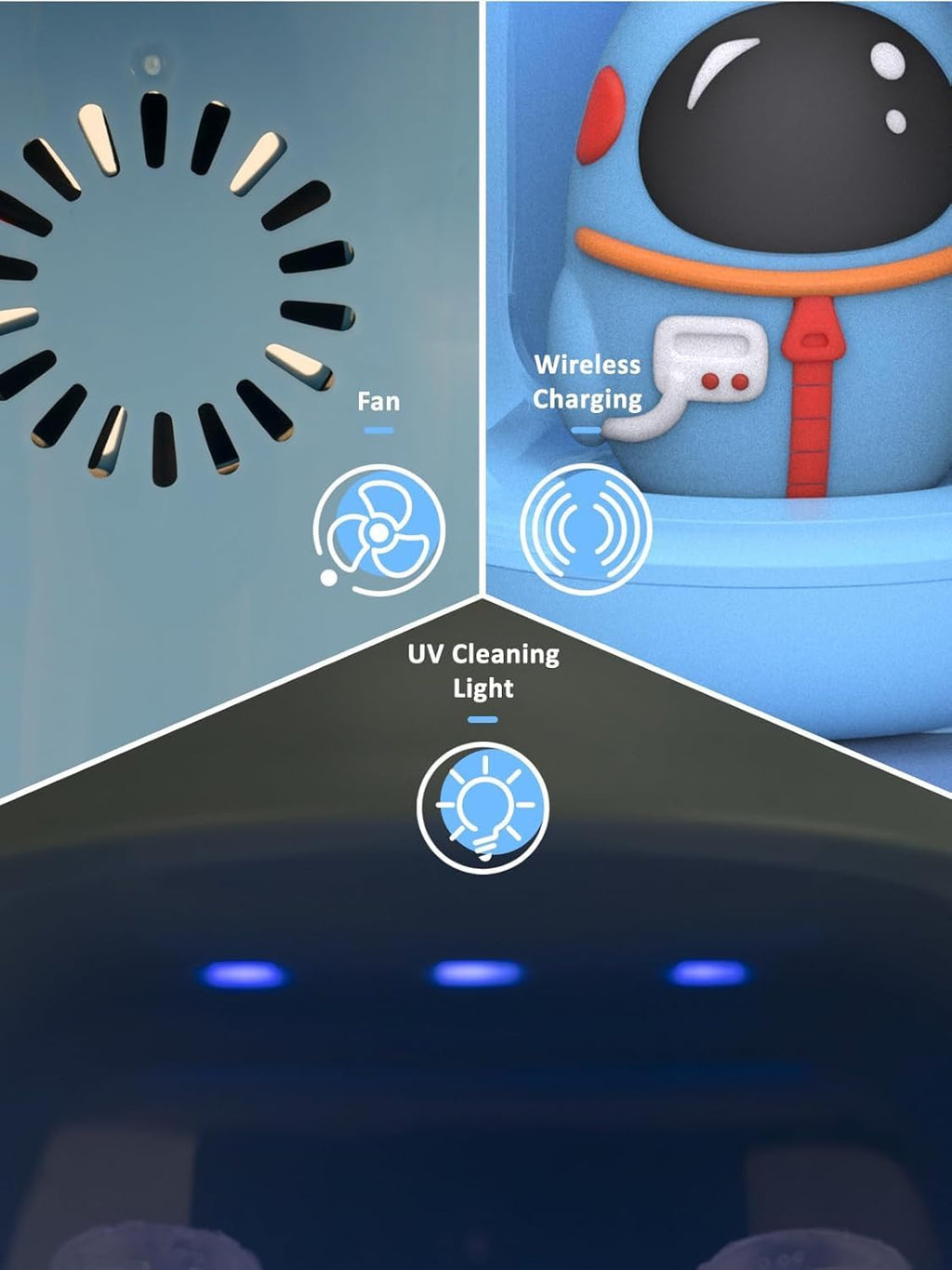 FTOYIN Kids Electric Toothbrush with 3 Brush Heads, U Shaped Ultrasonic Toothbrush Kids with 5 Modes, 45s Smart Reminder, 360-Degree Automatic Cleaning, IPX7 Waterproof Design