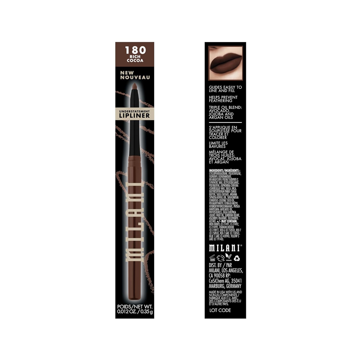 Milani Understatement Lipliner Pencil - Highly Pigmented Retractable Soft, Easy to Use For Makeup