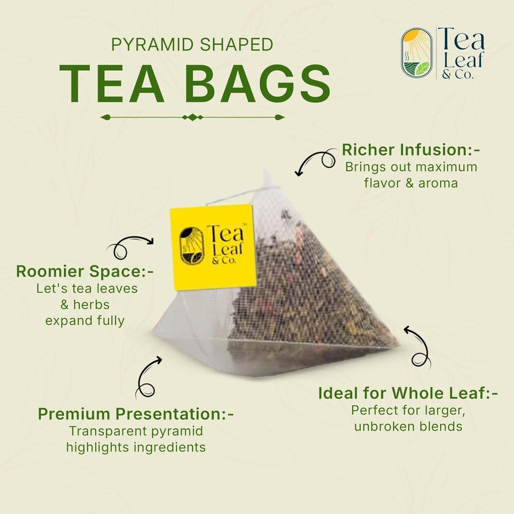 Tea Leaf & Co. Mint Green Tea Bags (50), Green Tea w/ Peppermint & Spearmint, Caffeinated, Real & Natural Green Tea, Blended with Fresh Herbs & Spices