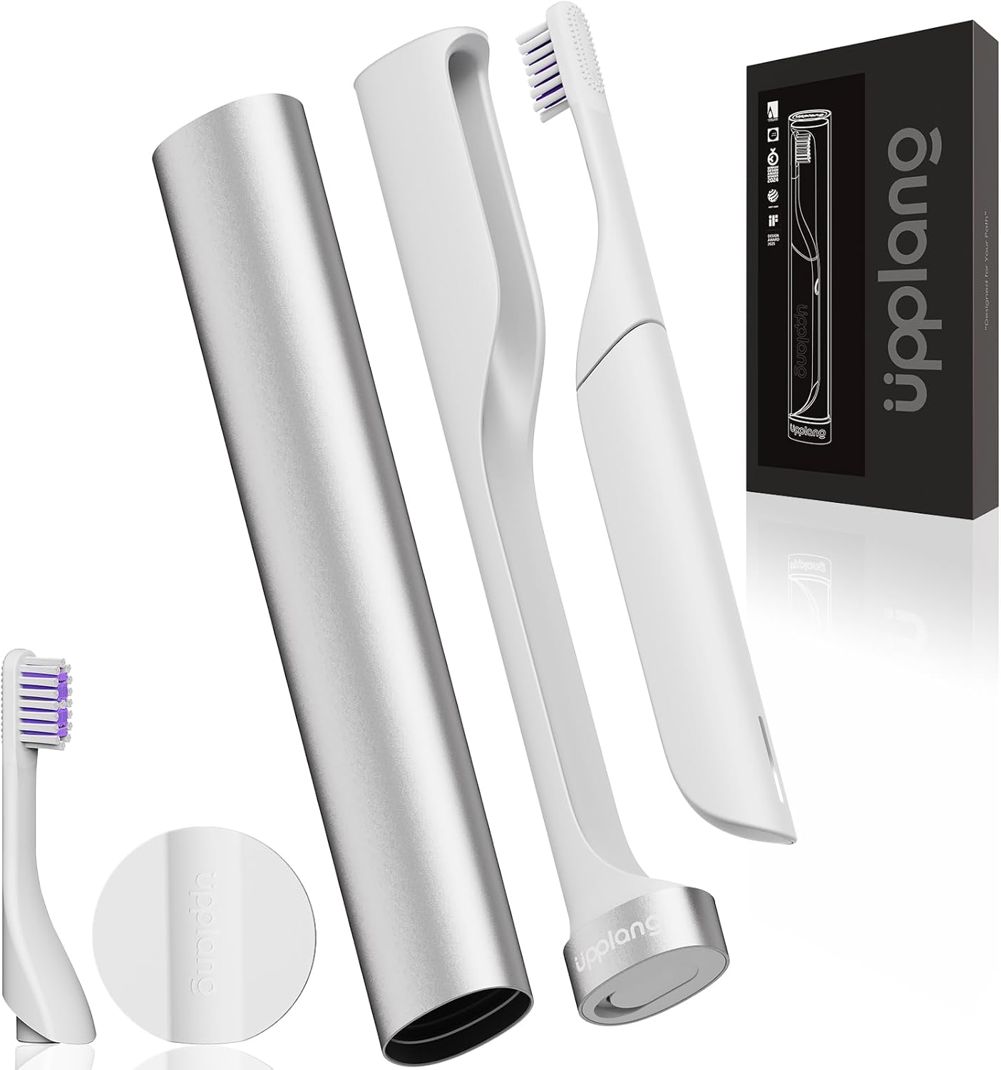 Electric Toothbrush, Portable Travel Sonic Toothbrush with Protective Case USB-C Rechargeable, Neutral Comfort Bristles, Waterproof, Smart Timer, Compact for Daily Use (Pearl White)