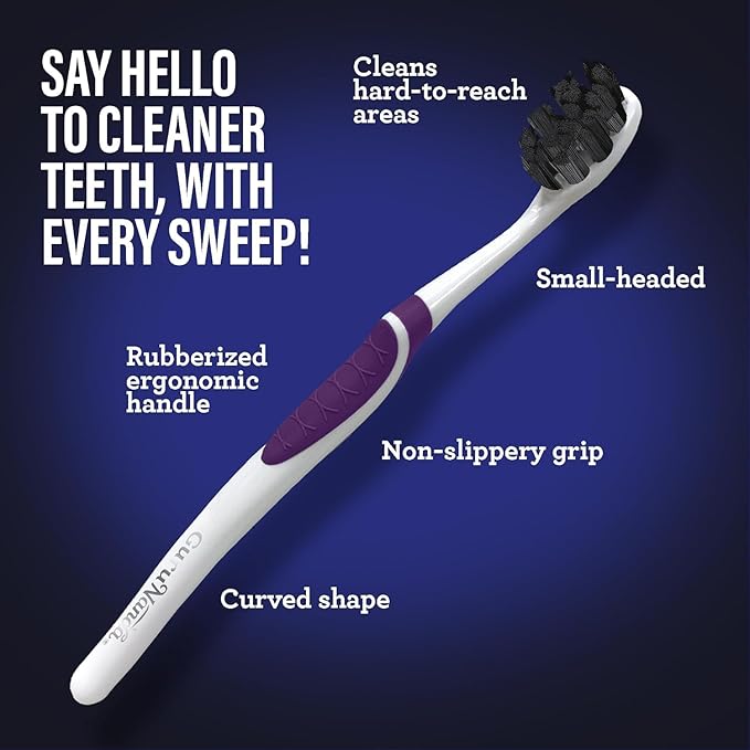 GuruNanda Butter on Gums Charcoal Toothbrush - 8,000+ Softex Bristles for Sensitive Teeth & Gums, Aids in Teeth Whitening, Extra Soft (2 Count)
