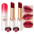 evpct 2Pcs Black Red Cherry Magic Mood Color Changing Lipstick Long Lasting 24 Hours Original for Women, PH Color Change Changing Jelly Lipstick Tinted Lip Balm Gloss Stain Makeup Set labiales magicos