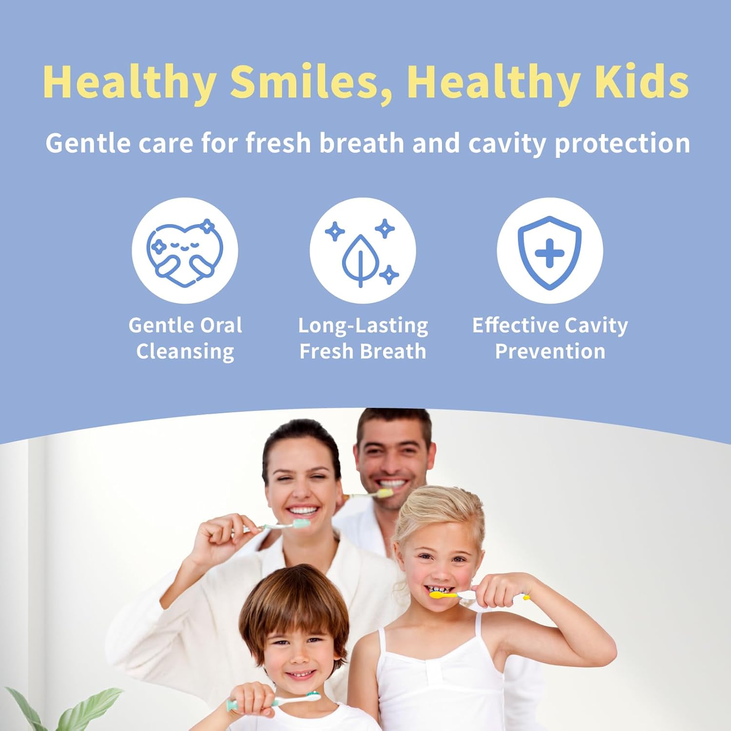 Mouth Spray for Kids, Toddler Toothpaste Helper, Fluoride Free Baby Toothpaste Cavity Protection, Oral Care with Natural P113+ Antibacterial Peptide - for Newborns to Age 12 (Blueberry)