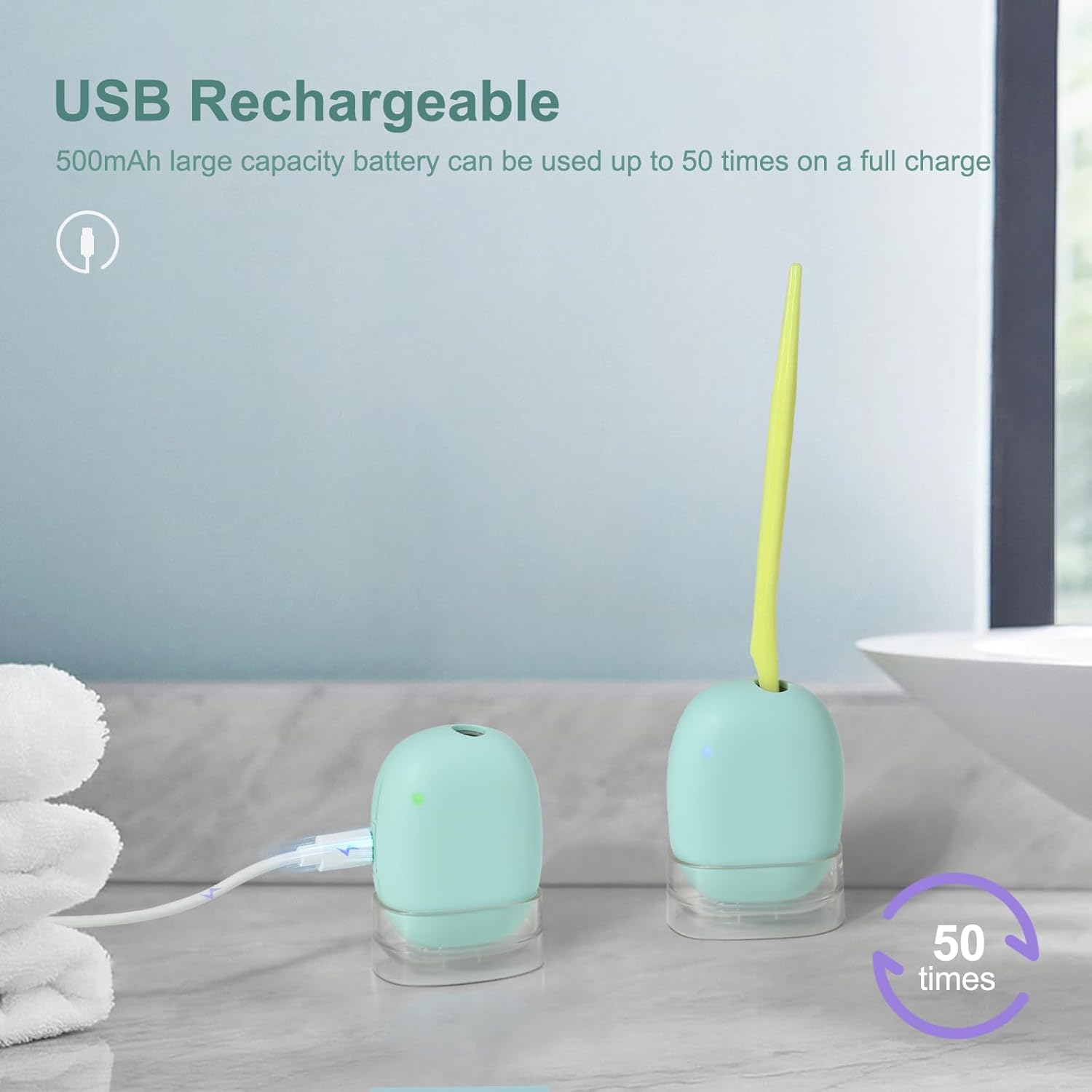 Toothbrush Holder, Toothbrush Cleaner Case, Portable USB Charging Toothbrush Cover with U V-C Light, Travel Toothbrush Holder (Green)