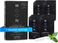 MOON Dissolving Teeth Whitening Strips - Vegan, Easy-to-Use, No Rinse White Strips - Hydrogen Peroxide and Essential Oils Infused Gentle Teeth Whitening Kit - Travel Essentials for Oral Care (56 Ct)