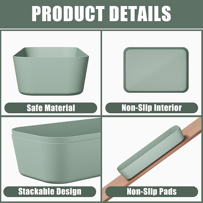 28 pcs Desk Drawer Organizer Tray, Multiple Sizes Plastic Drawer Organizer Storage, Stackable Organizer Containers For Makeup, Bedroom, Kitchen Gadgets Utensils and Office