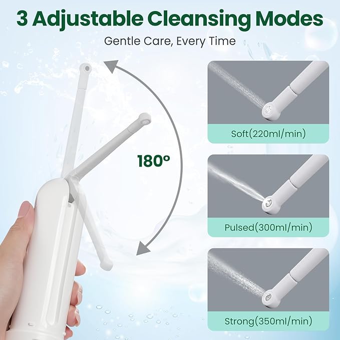 400ML Portable Bidet for Travel/Toilet, Electric Peri Bottle with 3 Spray Modes & IPX7 Waterproof, Rechargeable Handheld Bidet Sprayer for Women, Men, and Baby Care