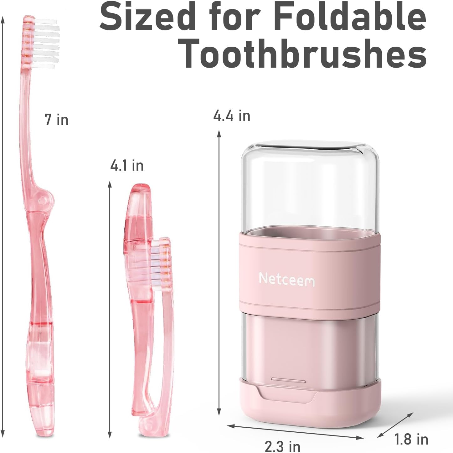 Toothbrush Case Kit Portable Folding Tooth Brush Holder for Travel and Toothpaste Cover Container with Mouthwash Cup, Compact Oral Clean Tools Organizer for Camping, Trips, School, Home (1Pack）
