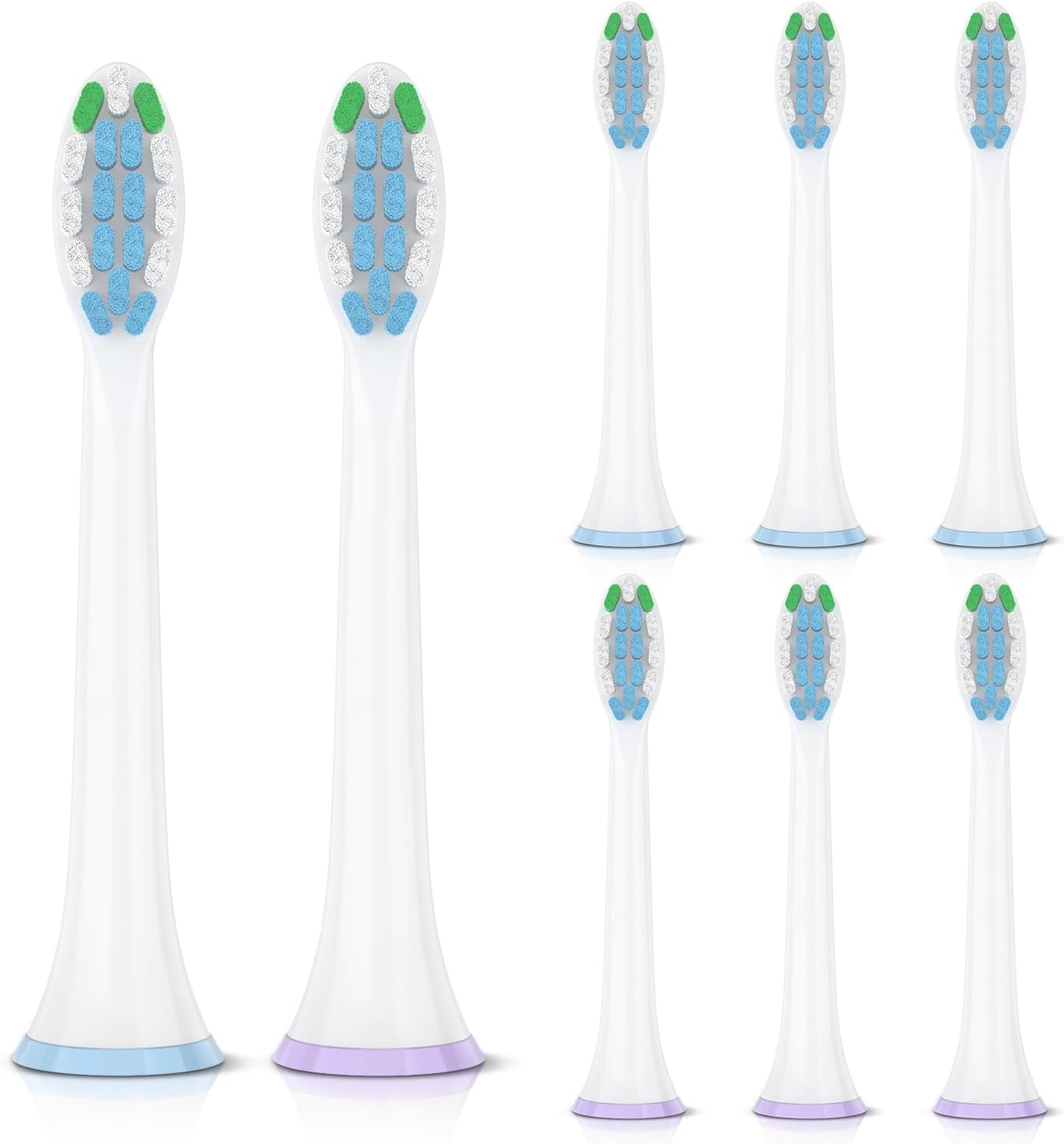 Replacement Toothbrush Heads for Philips Sonicare – Compatible with C1/C2/C3/A3/G2/G3/W3, 4100/5100/6100 Series, DiamondClean & More, 8 Packs