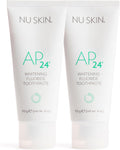 Nu Skin AP 24 Whitening Fluoride Toothpaste | AP 24 Blend | Vanilla Mint Flavor | Brightens Teeth | Removes Surface Stains | Prevents Dental Cavities & Plaque | Enamel-Safe | 4 oz | 2 Pack