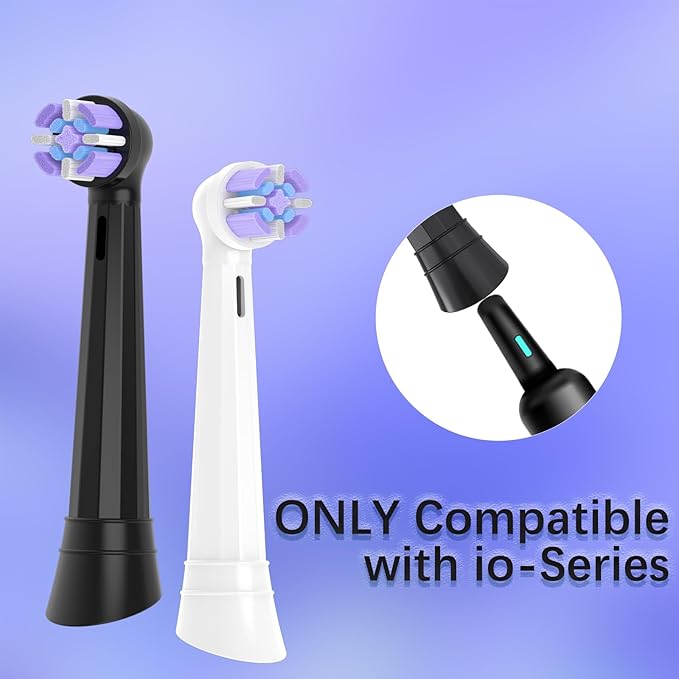 Toothbrush Replacement Heads Compatible with Oral B iO 10 9 8 7 6 5 4 3 Series Electric Toothbrush, 10 Pack Brush Heads, Black