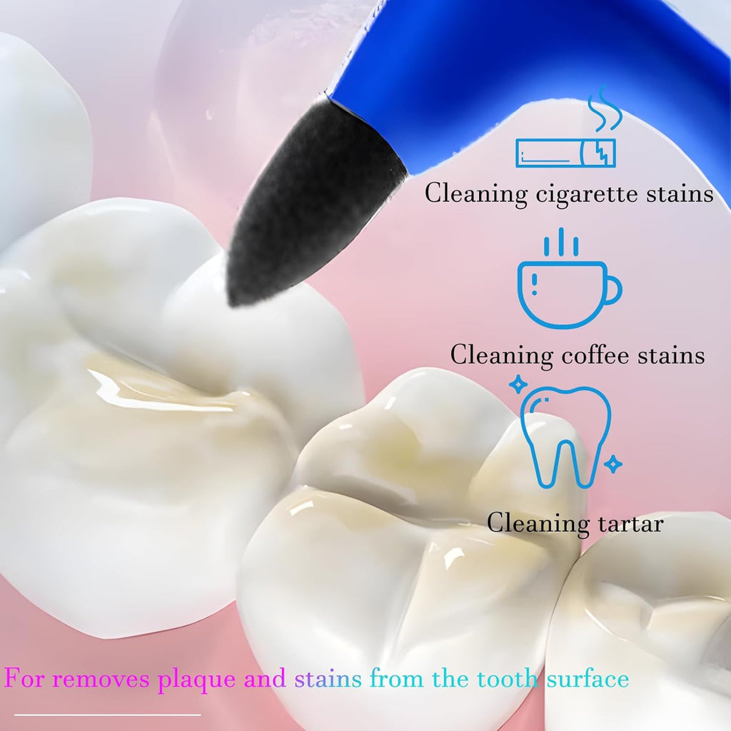 3Pcs Teeth Stain Remover,Tooth Stain Eraser,Tartar Eraser Polisher,Dental Plaque Tool,Eraser for Coffee Stain Teeth Whitening Cleaning Polishing Kit (Blue)