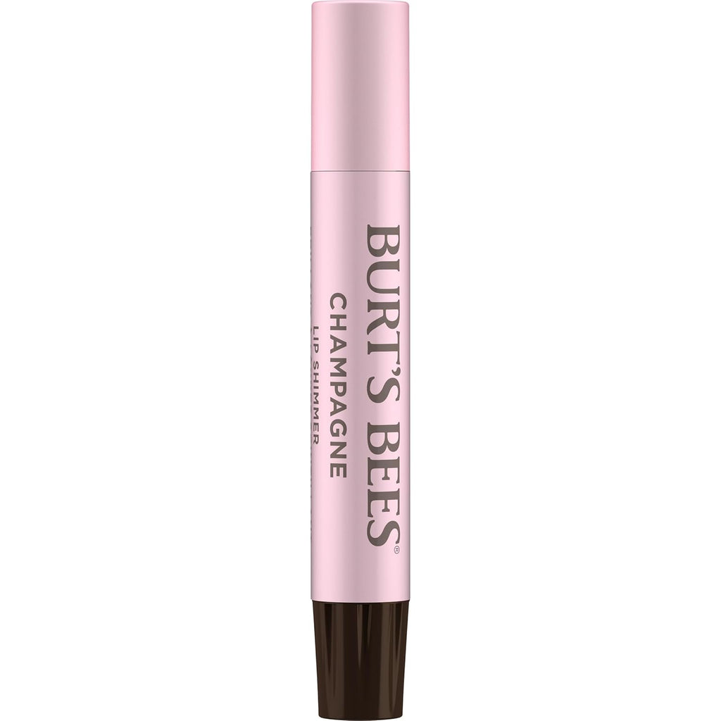 Burt's Bees Shimmer Lip Tint Set, Tinted Lip Balm Stick, Moisturizing for All Day Hydration with Natural Origin Glowy Pigmented Finish & Buildable Color, Champagne (4-Pack)
