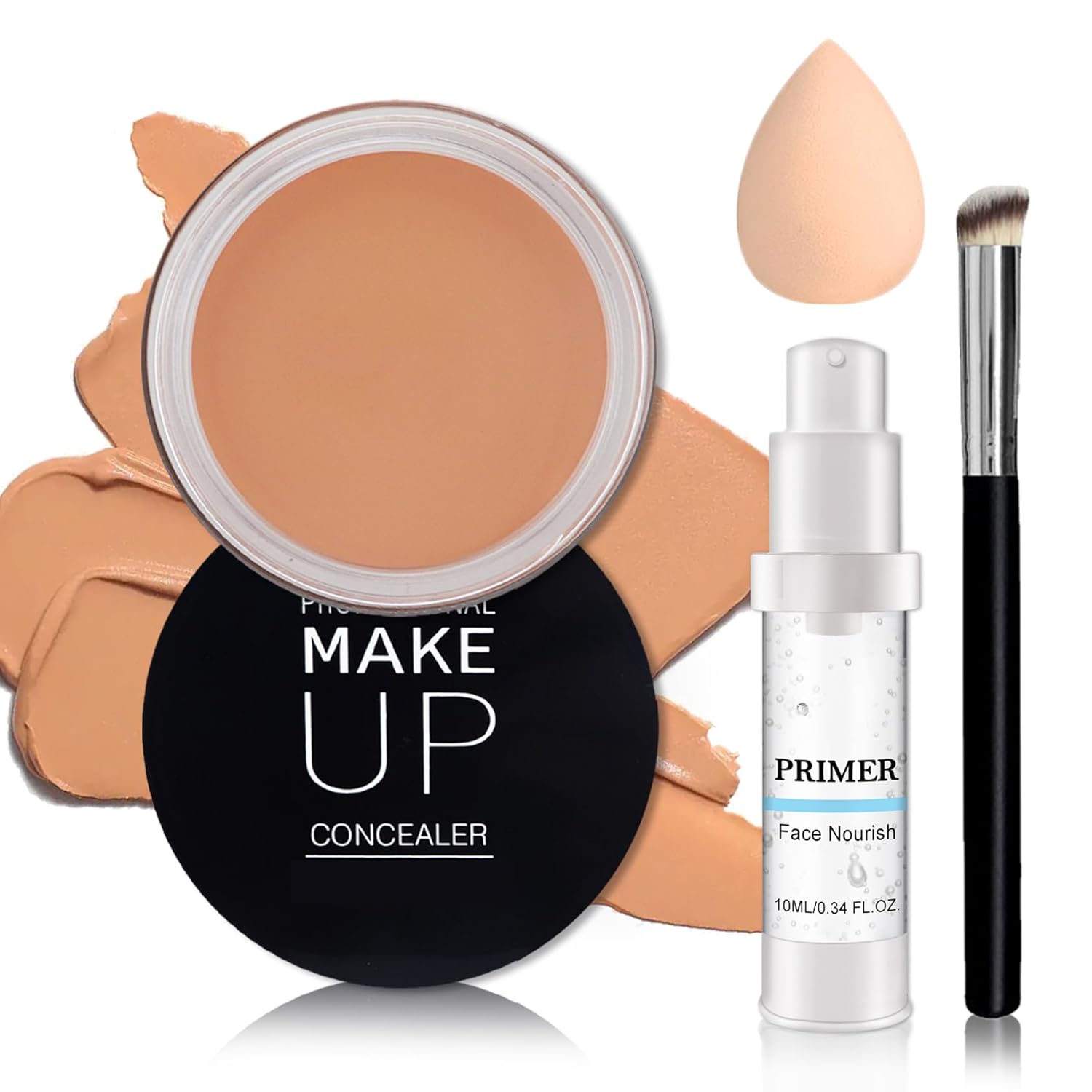 Under Eye Color Corrector for Dark Circles with Primer,Cream Color Correcting Concealer Full Coverage,Vegan Under Eye Cover up Makeup Concealer Makeup (05 Mediun Honey)