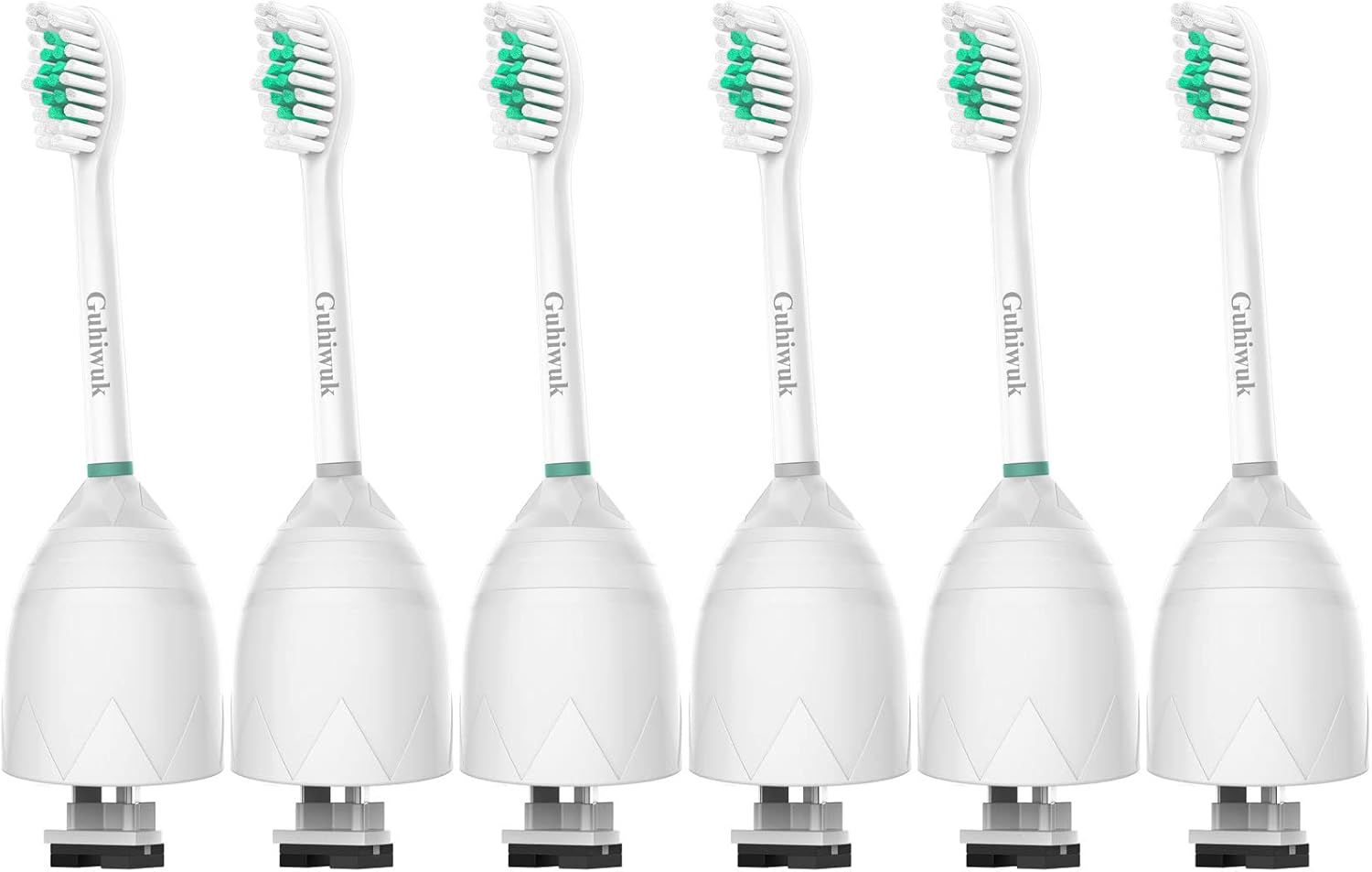 Replacement Toothbrush Heads Compatible with Philips Sonicare E-Series, Essence, Advance, CleanCare, Elite and Xtreme Screw-on Electric Phillips Brush Handles, 6 Pack