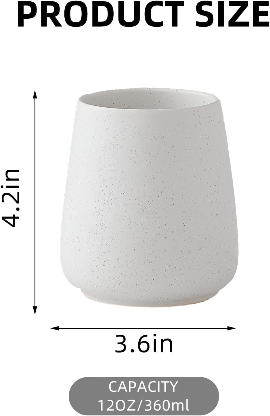 Speckled White Ceramic Toothbrush Holder - Bathroom Tooth Brushing Holders, Toothbrush Cup, Toothpaste Organizer for Bathroom Countertop, Makeup Brush Holder, Pen Holder for Home Desktop Storage