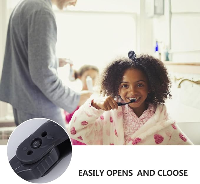 Mipcase 8PCS Folding Portable Charcoal Toothbrush Soft Bristles Ergonomic Design Travel Camping Hygiene for Adults Gray