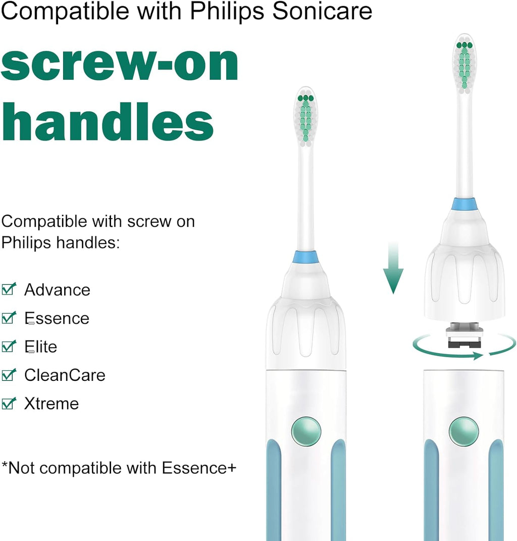 Toothbrush Heads for Philips Sonicare Replacement Brush Heads Medium Soft Dupont Bristles Electric Toothbrush Replacement Heads Fit E-Series Essence Xtreme Elite Advance and CleanCare, 6 Pack