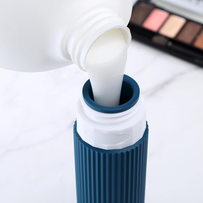 Travel Bottles for Toiletries, Tsa Approved 3oz Portable Travel Bottles, BPA Free Leak Proof Squeezable Silicone Travel Size Containers, Travel Accessories with Clear Toiletry Bag (4 Pack)