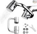 2Pcs Upgrade 2 Modes U Shaped Faucet Extender for Splash Reduction,2026 Universal Sink Faucet 1440° Rotatable Faucet Aerator Extension,1080° Faucet Extender for Bathroom Sink Kitchen.