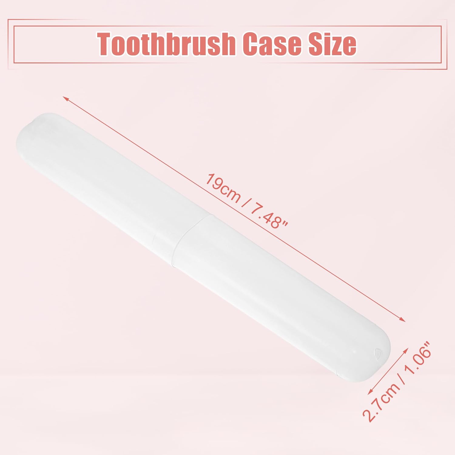VOCOSTE 2 Pcs, Toothbrush Travel Case, Plastic, Lightweight Traveling Toothbrush Holders Case, for Travel Business, White, 7.48"x1.06"