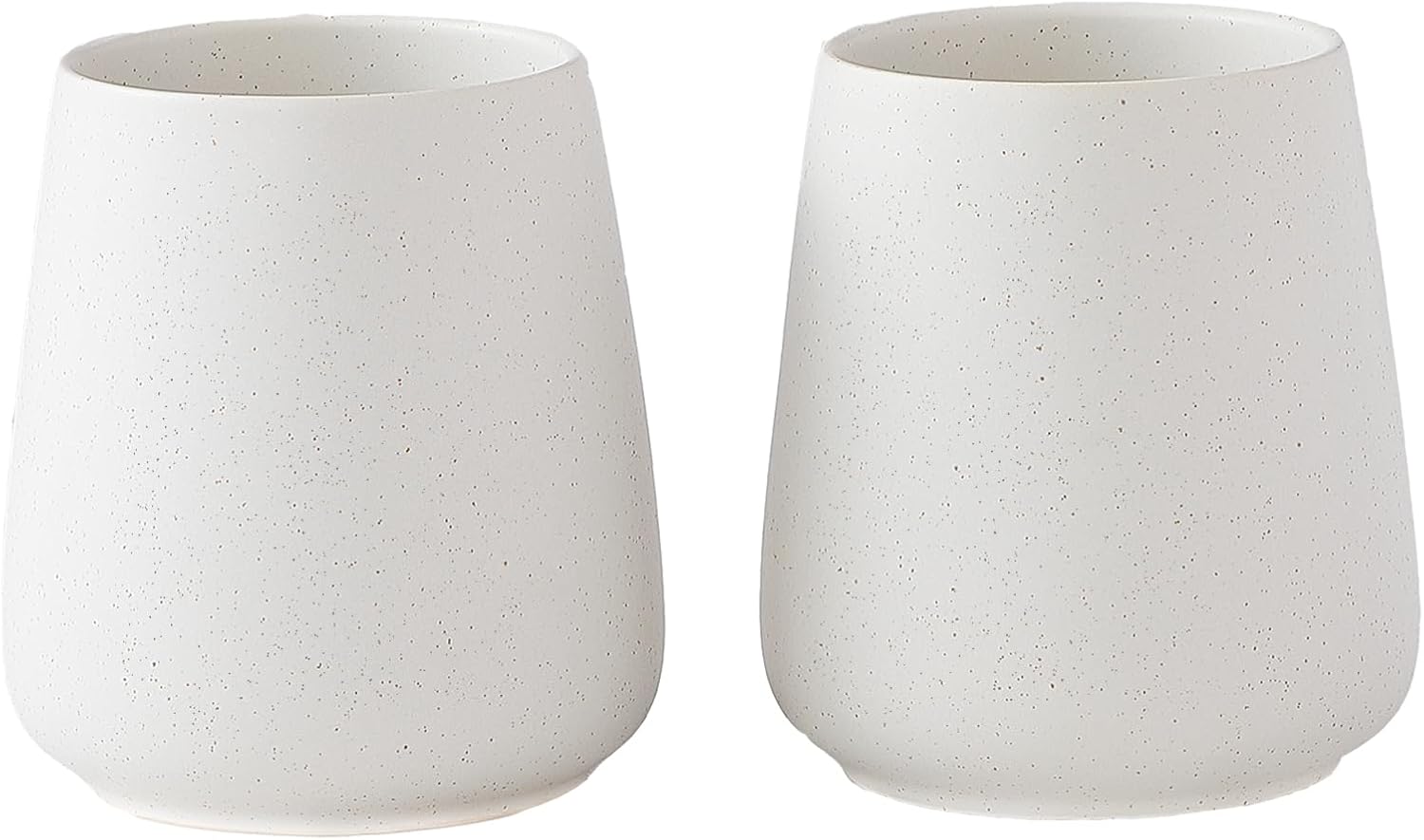 Speckled White Toothbrush Holder Set - 2Pcs Bathroom Ceramic Tooth Brushing Holders, Toothbrush Cup, Toothpaste Organizer for Countertop, Makeup Brush Holder, Pen Holder for Home Desktop Storage