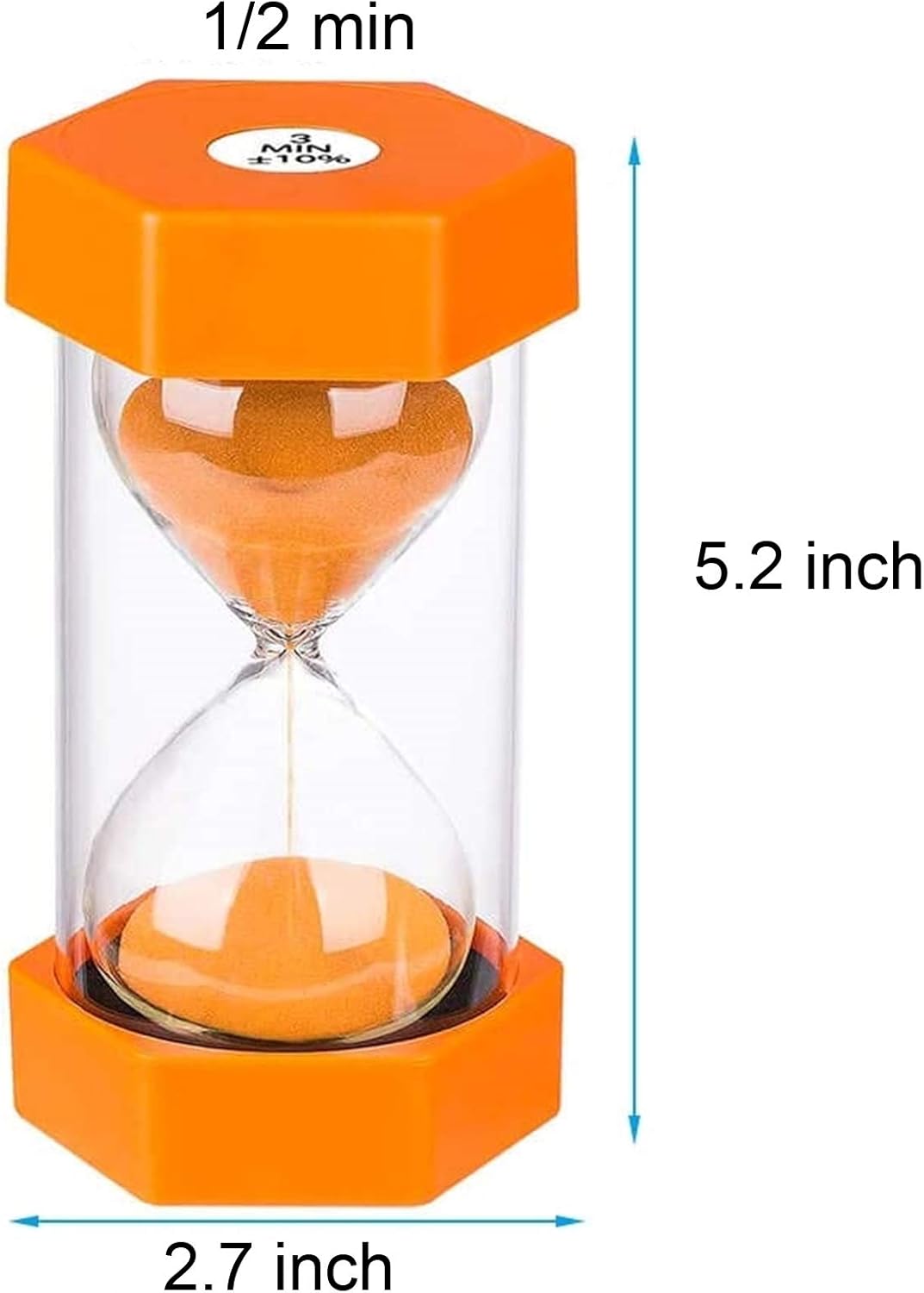 1 Minute Sand Timer SuLiao Hourglass, Unbreakable Orange Sand Watch, Reloj de arena 1 Minuto, Plastic Hour Glass Sandglass Timer for Kids, Classroom, Home, Decoration