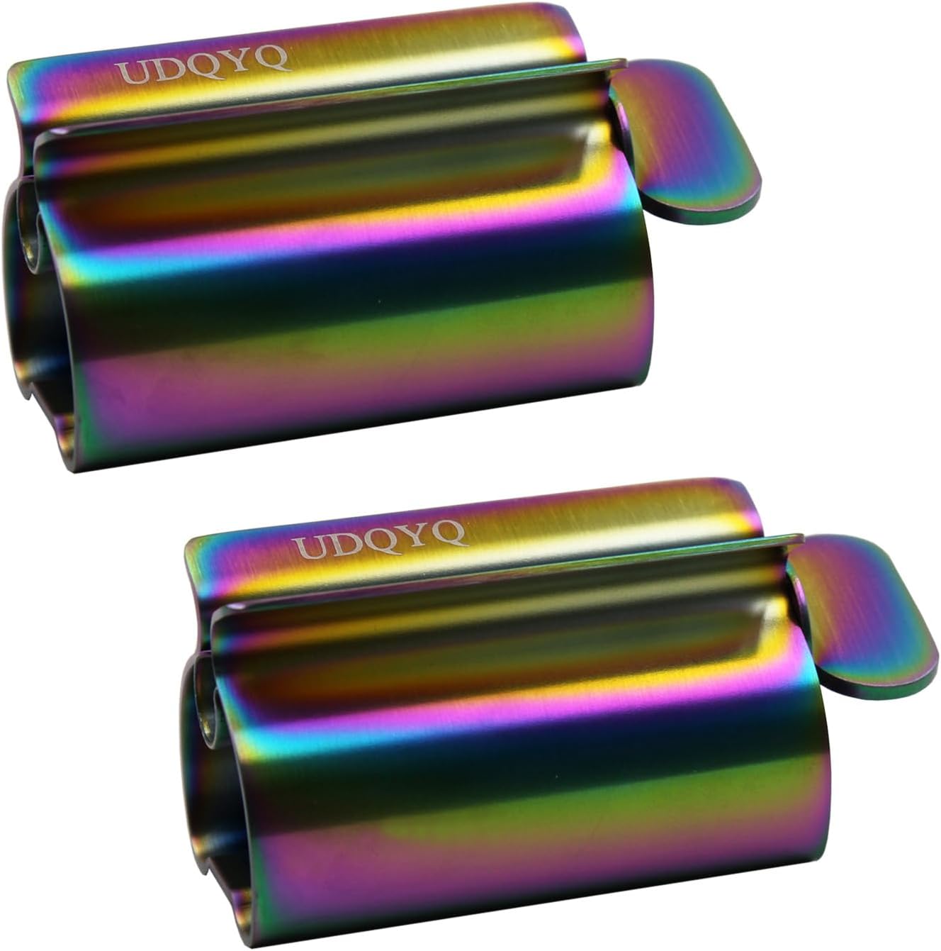 Toothpaste Squeezer - Metal Tube Squeezer Stainless Steel Tube Wringer UDQYQ Toothpaste seat Holder Stand (Iridescent)