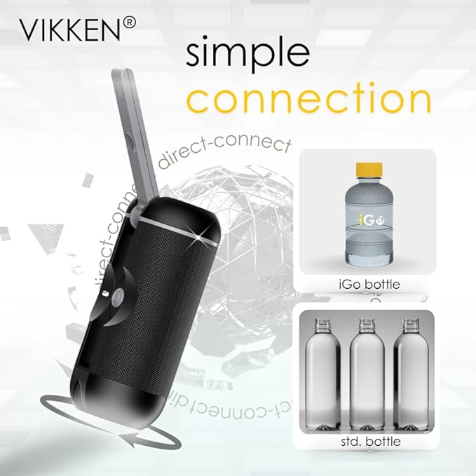 VIKKEN® 250ml iGo X Portable Travel Bidet USB-Type C Rechargeable Electric Mobile Handheld Ultra Strong Water Spray Personal Hygiene Self Care for Women & Men
