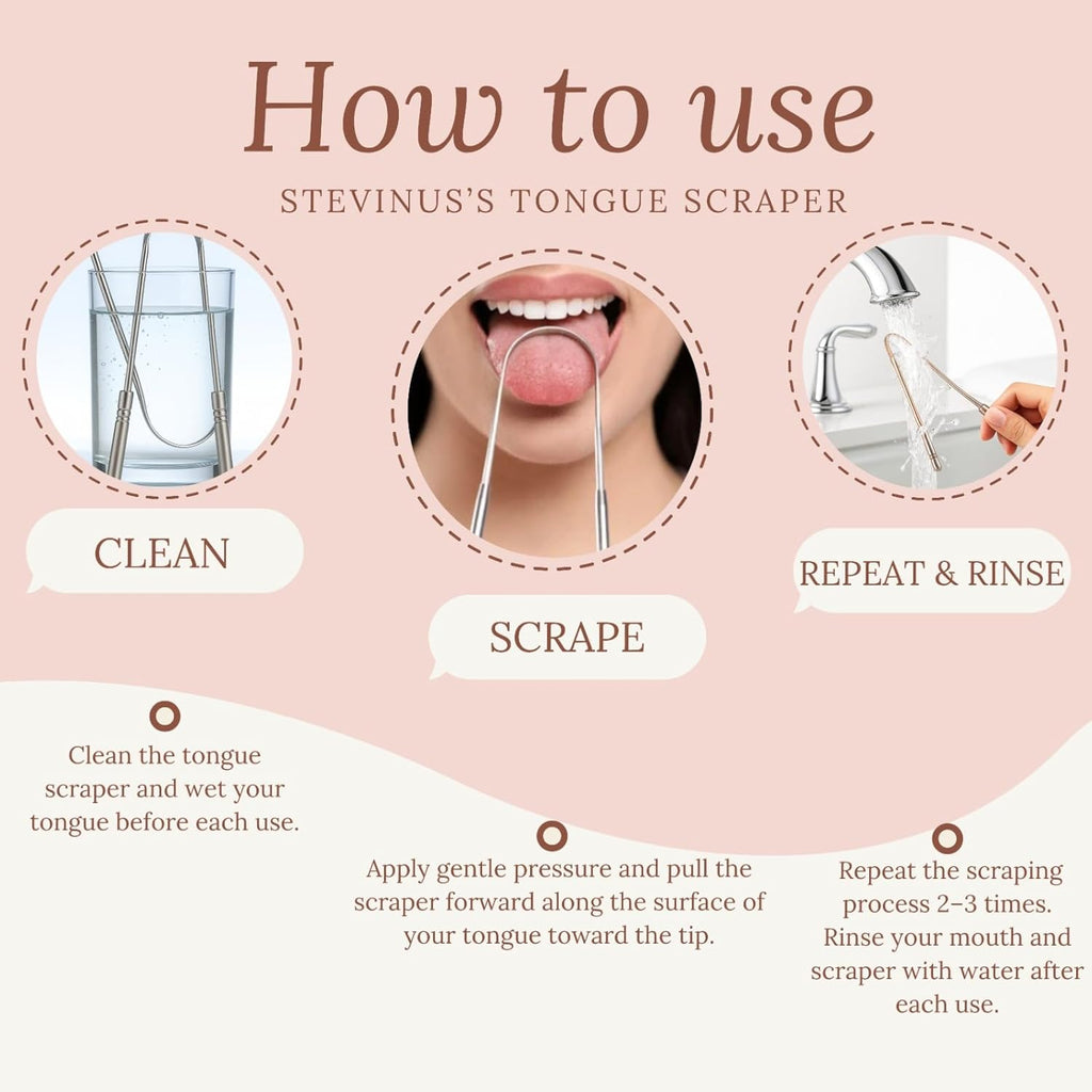 Tongue Scraper, 100% Stainless Steel Tongue scraper for Adults And Kids, Professional Tongue Cleaner for Oral Care, Improve Bad Breath and Hygiene (2 scraper with 1 travel case)