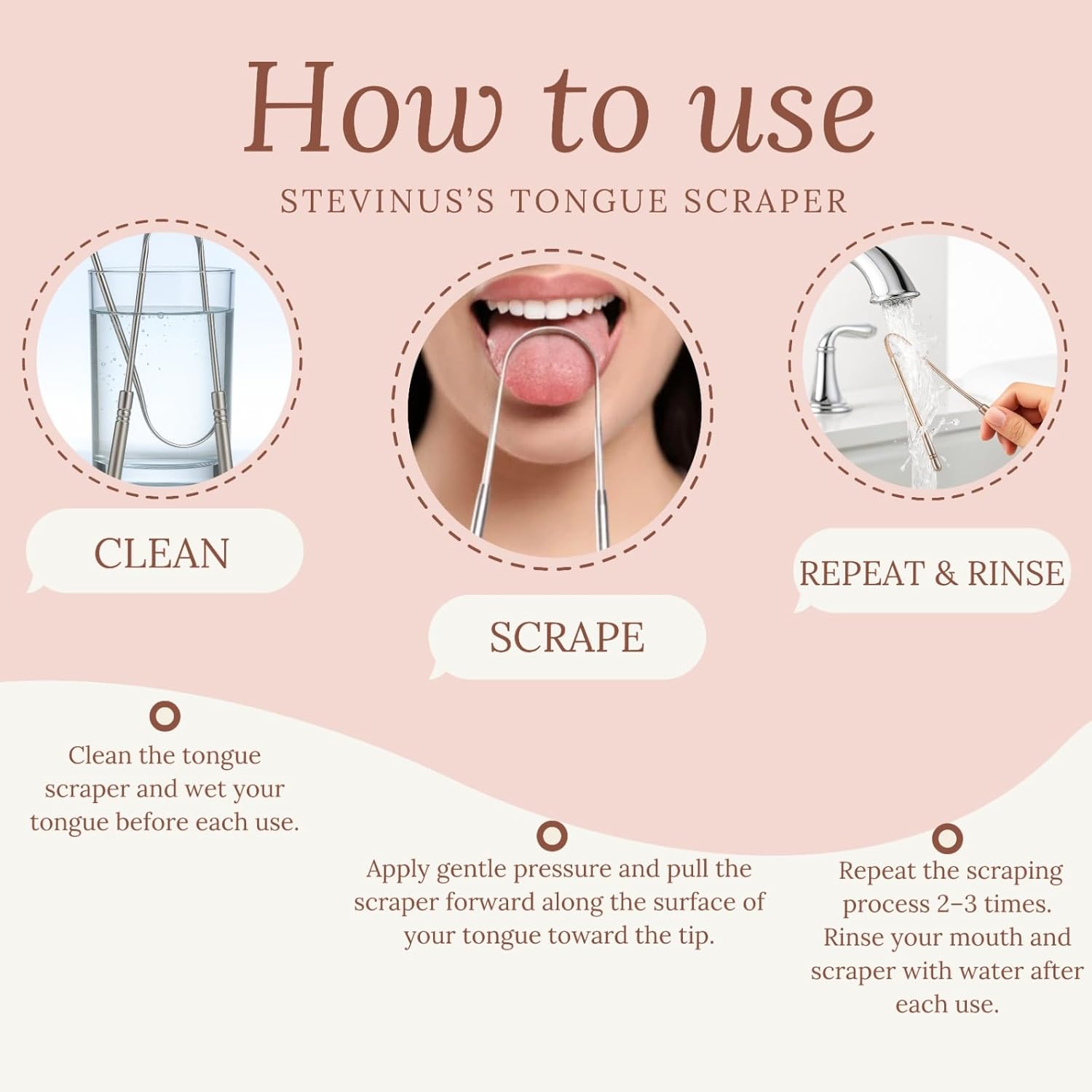 Tongue Scraper, 100% Stainless Steel Tongue scraper for Adults And Kids, Professional Tongue Cleaner for Oral Care, Improve Bad Breath and Hygiene (2 scraper with 1 travel case)