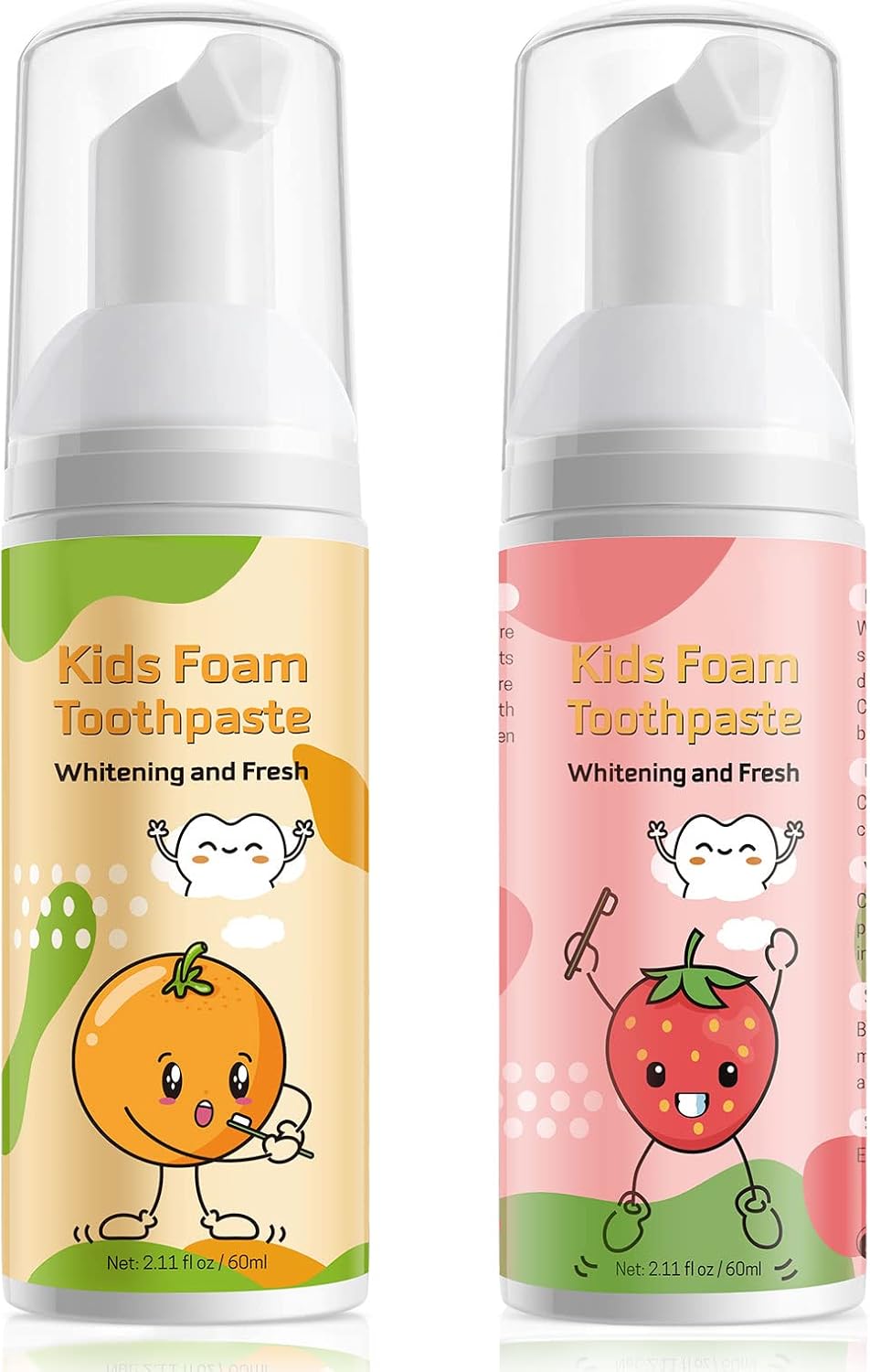Foam Toothpaste Kids, Toddler Toothpaste with Low Fluoride, Mouthwash for Dental Care, Kids Toothpaste for U-Shape Electric Toothbrush