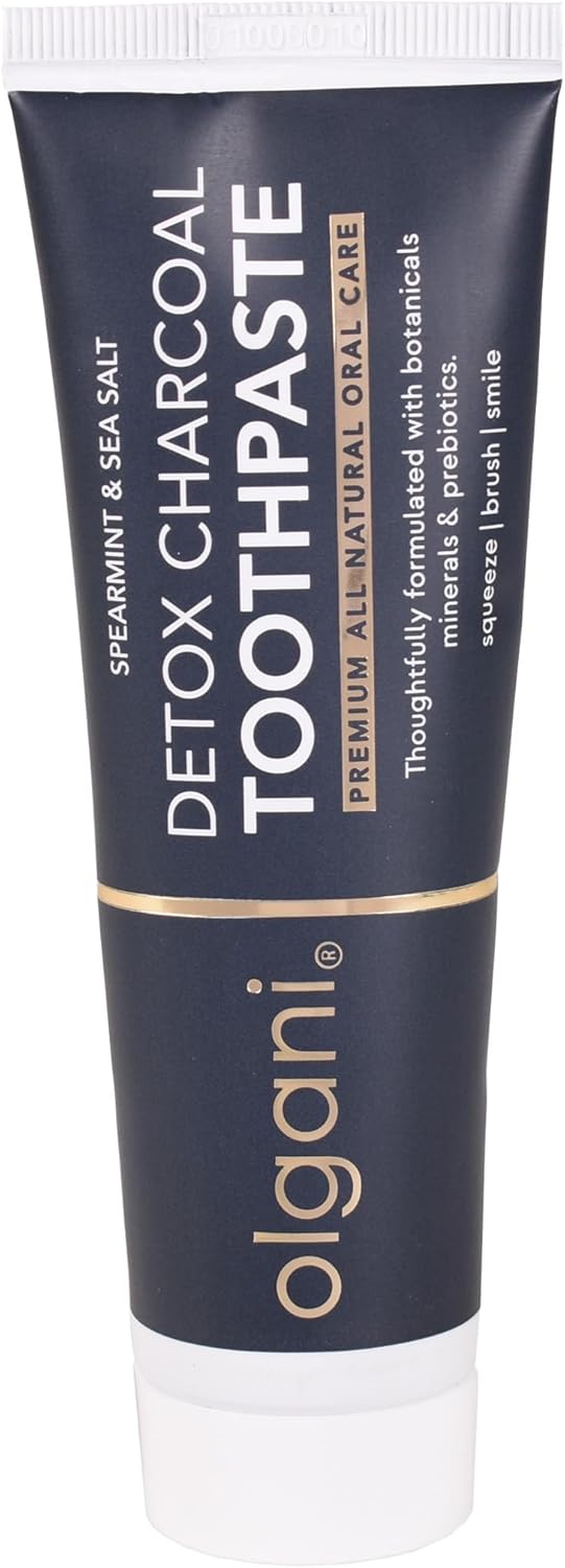 | Detox Charcoal Toothpaste | Natural Whitening Formula with Activated Charcoal | Gentle Whitening Toothpaste | Freshens Breath | Gum Health | Fluoride-Free | Safe for Kids | 2.53 Fl.Oz