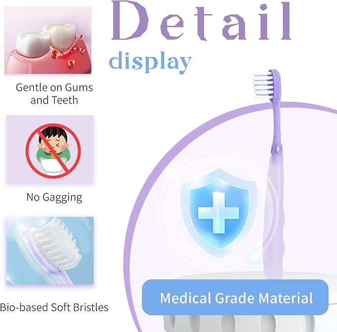 Toddler Tongue Scraper and Training Toothbrush Kit, Tongue Cleaner Combo for Toddlers, Toddler Toothbrush Ages 4-8