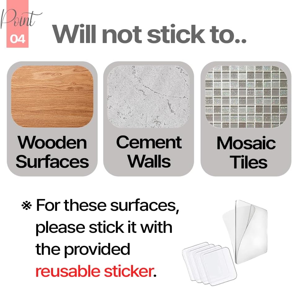 1+1 Silunity Silicone Toothbrush Holder - Suction & Stick, Reusable Sticker - Wall Mounted for Bathroom/Shower - Made in Korea - Ideal for Toothbrushes/Razors (Navy Pad (1+1), Single)