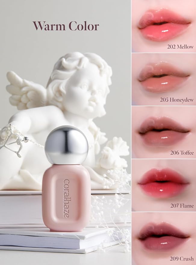 Dew Drop Tint #205 Honeydew 4.5g, Glossy, Lightweight Lip Stain, Glass-Like, High Shine, Moisturizing Lip Oil, Long Lasting Color, Hydrating Gloss, Dewy Finish, Korean Beauty Makeup