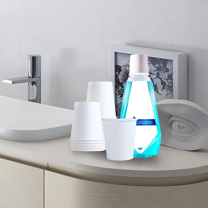 Lamosi 300 Pack 5 oz Paper Cups, Disposable Bathroom Cups 5oz Paper, Small Mouthwash Cup, Paper Espresso Cups, Mini Paper Cups for Travel, Party, Picnics, Home