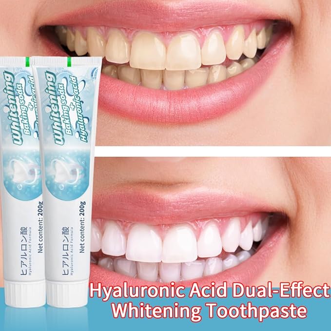 Baking Soda Whitening Toothpaste, Organic Baking Soda - Fresh Mint Flavor - Removes Yellowing & Stains, Freshens Breath, Promote Gum Health, Whitening Toothpaste for Adults