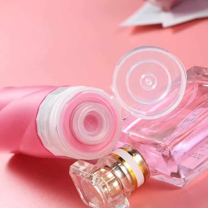 Gemice Travel Bottles for Toiletries, 3oz Tsa Approved Travel Size Containers BPA Free Leak Proof Travel Tubes Refillable Liquid Travel Accessories with Clear Toiletry Bag (4 Pack)