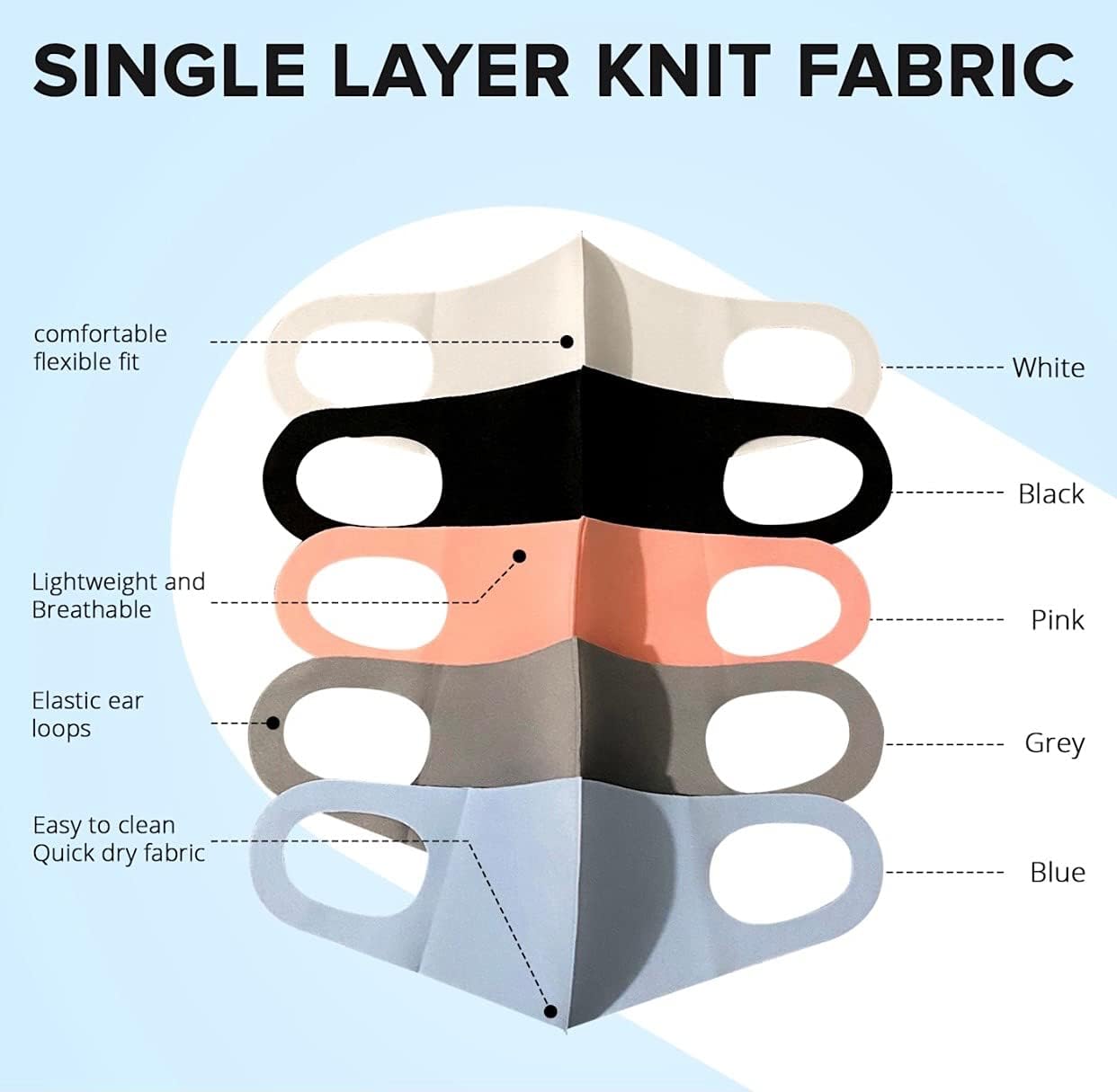 20PCS Light Weight Unisex Adult Fashion Face Covering, Reusable, Dust Proof, Washable, Cool Mixed Colors