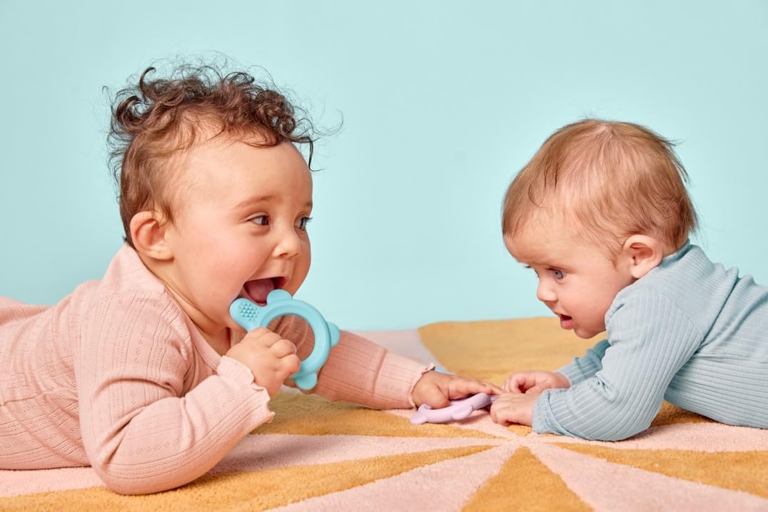 Jordan ® | Step 0 Teether & Training Toothbrush | BPA-Free, Hygienic, 2-in-1 Teething & Early Brushing Solution for Babies | Pink | 1 Teether + 2 Step 1 Baby Toothbrush