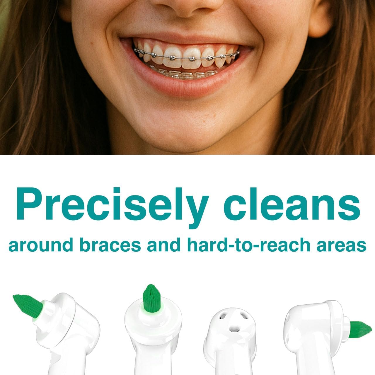 Interdental Replacement Brush Heads for Oral-B Electric Toothbrushes（Except The iO Series）, 2-Pack, Ideal for Braces, Between Teeth, and Back Teeth Cleaning