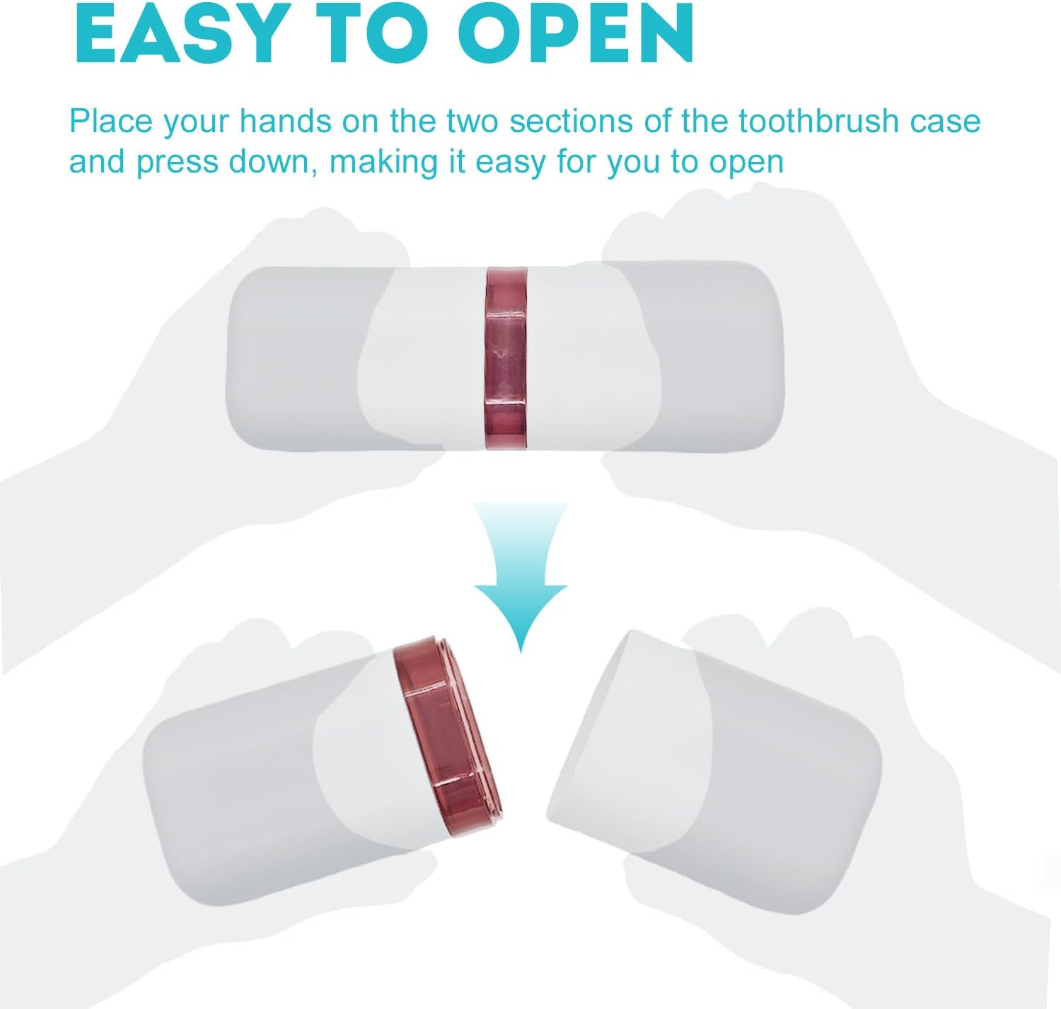 Toothbrush Travel Case,Toothbrush Holder and Rinse Cup with Handle Travel Toothbrush Cup,Multifunctional Toothbrush Cover,Large Capacit Travel Toothbrush Holder with Mouthwash Cup Purple