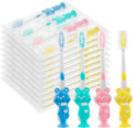 Toothbrushes for Kids In Bulk, Individually Wrapped Disposable Toothbrush Cute Manual Soft Bristles Children Toothbrush With Cover Suction Cup Toddler Toiletries Set for Home/School/Travel (200 Pack)