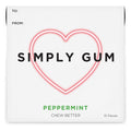 SIMPLY Gum Peppermint, Plastic-Free Natural Chewing Gum, Heart Box 6 Pack (90 Pieces) | Vegan, Kosher, Non GMO, Aspartame Free and Sorbitol Free